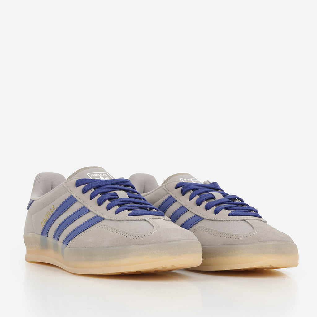Adidas Originals Gazelle Indoor Shoes, Silver Pebble Victory Blue Magic Beige, Detail Shot 2
