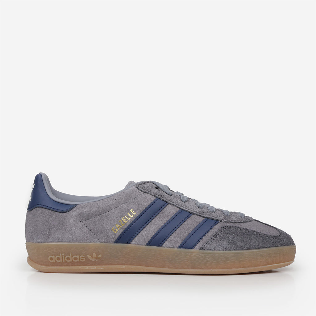 Adidas Originals Gazelle Indoor Shoes, Grey Night Indigo Grey Five, Detail Shot 1