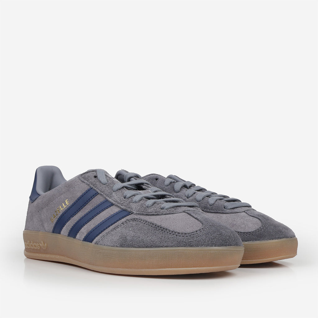 Adidas Originals Gazelle Indoor Shoes, Grey Night Indigo Grey Five, Detail Shot 2