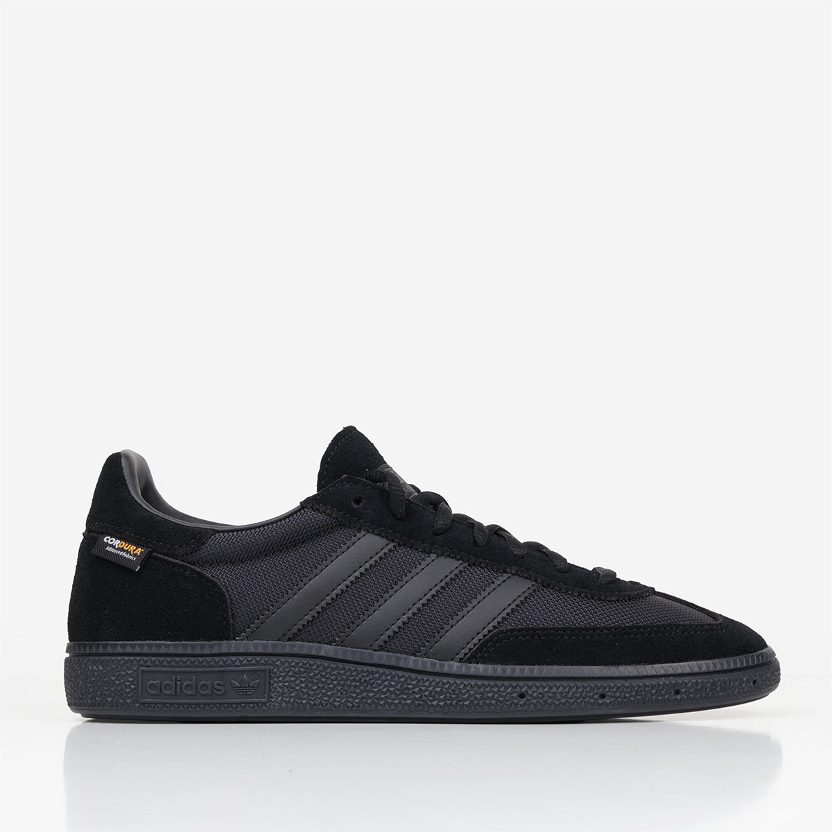 Adidas Originals Handball Spezial Shoes in Core Black Carbon, side profile