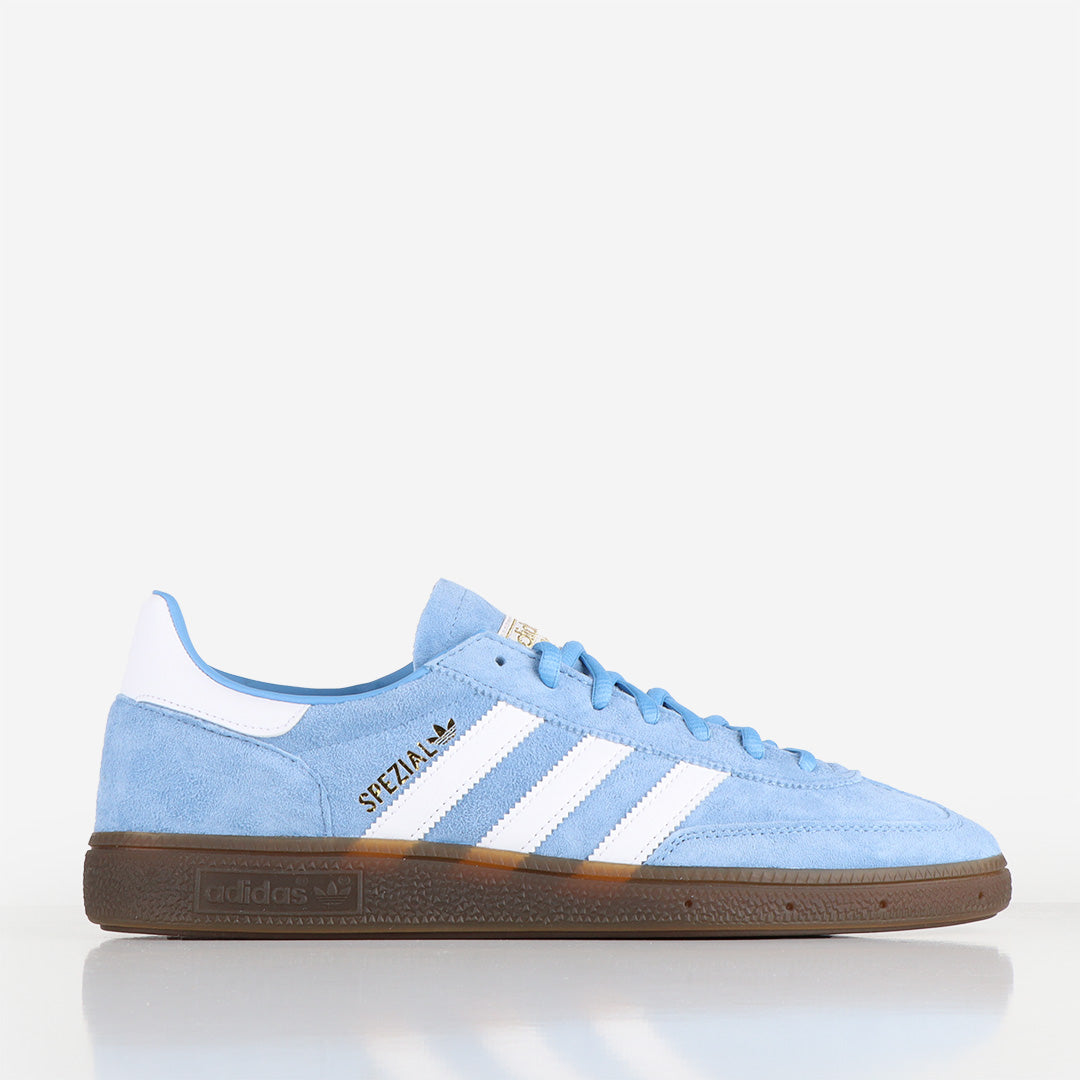 Adidas Original Handball Spezial Shoes, Light Blue Ftwr White Gum 5, Detail Shot 1