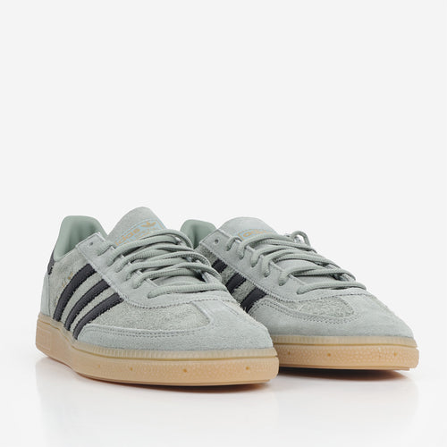 Adidas Originals Handball Spezial Shoes, Silver Green Core Black Gum 4, Detail Shot 2