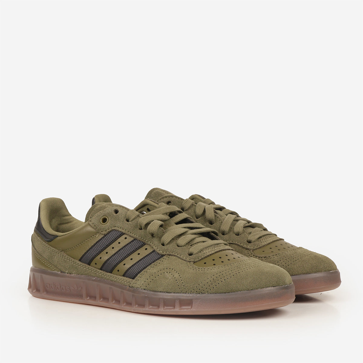 main Adidas Originals Handball Top RM Shoes, Focus Olive Carbon Core Black, Detail Shot 2