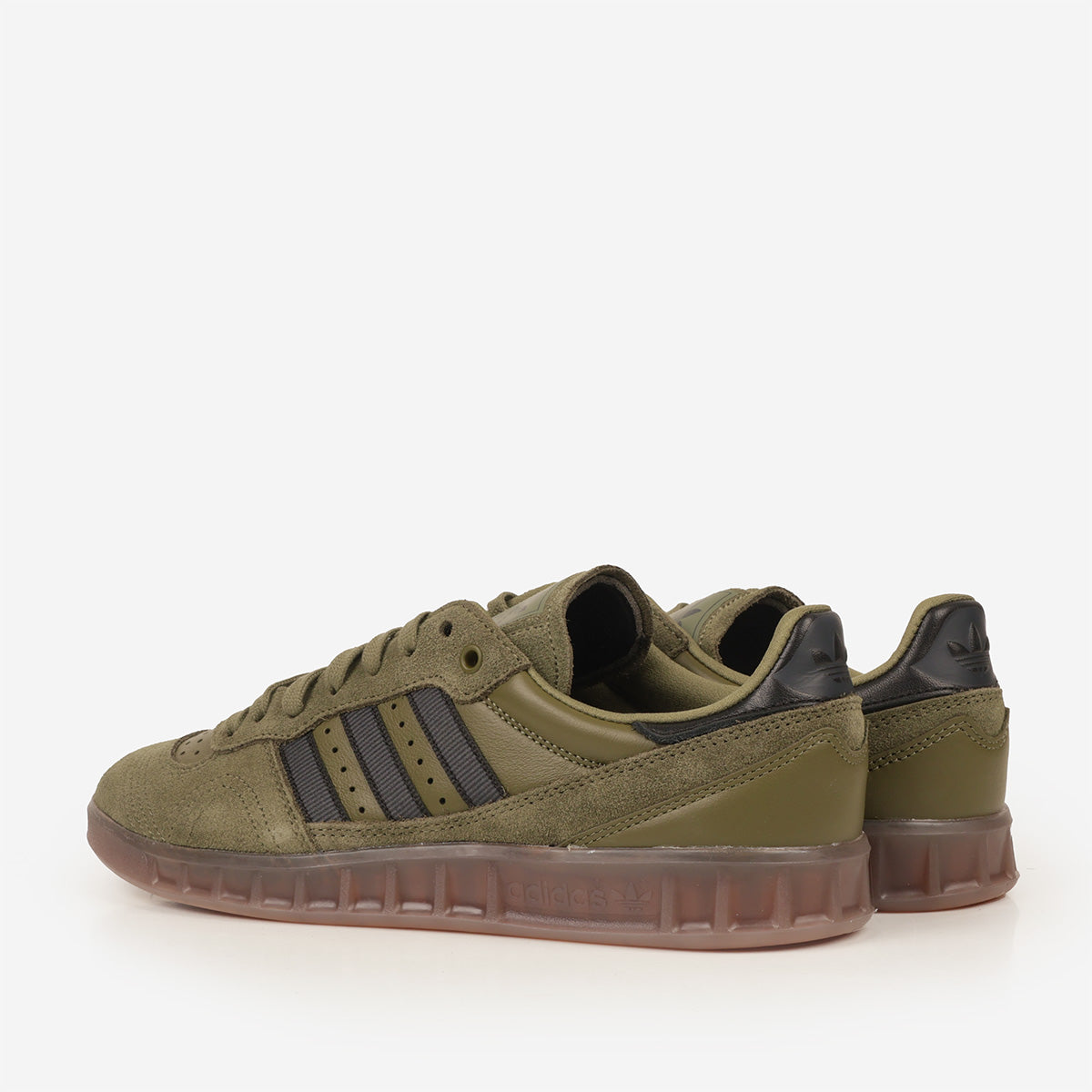 main Adidas Originals Handball Top RM Shoes, Focus Olive Carbon Core Black, Detail Shot 4