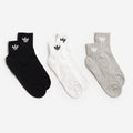 Adidas Originals Mid Crew Socks 3 Pairs, White Medium Grey Heather Black, Detail Shot 1