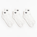 Adidas Originals Mid Crew Socks 3 Pairs, White White Black, Detail Shot 1