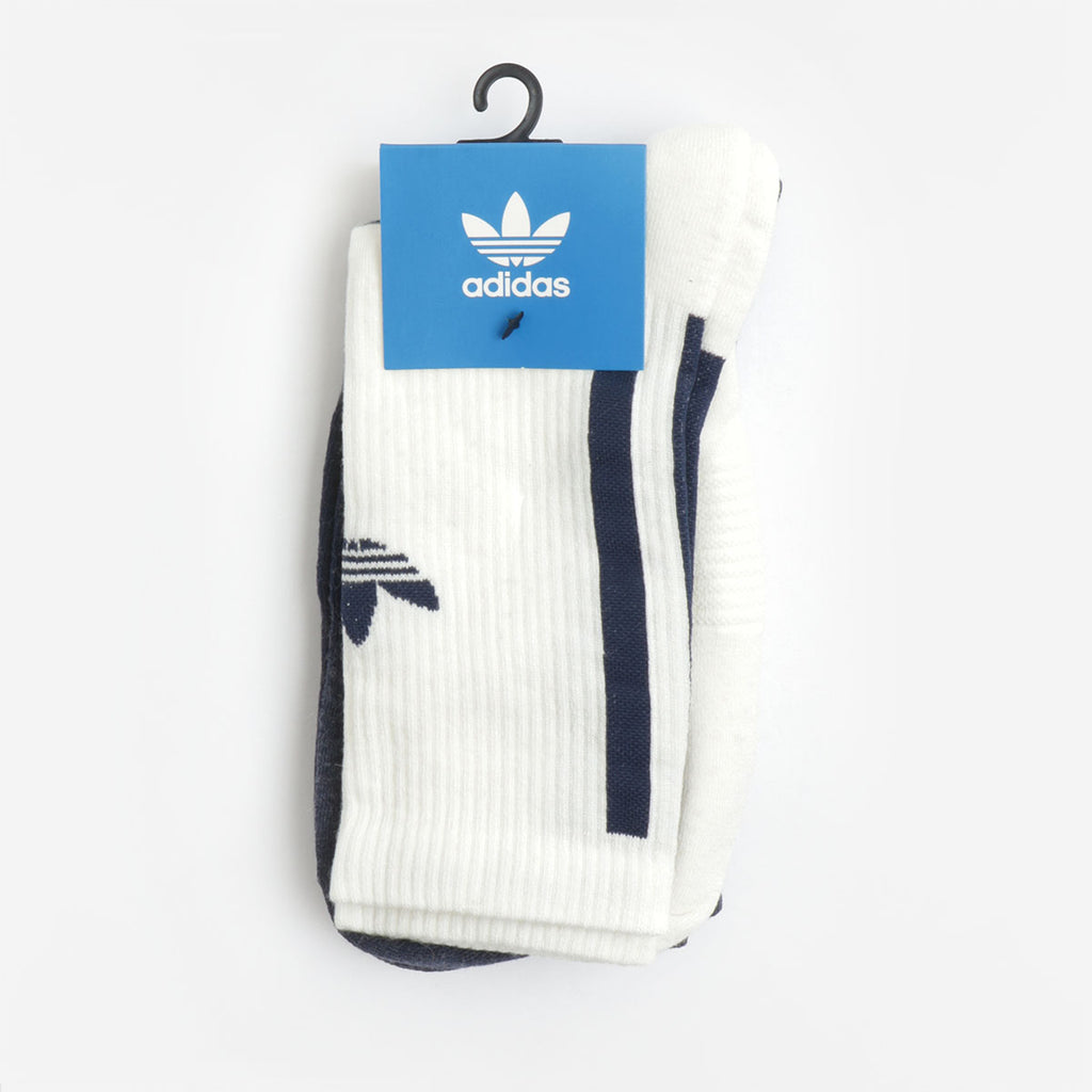 Adidas Originals Trefoil Premium Crew Socks 2 Pairs, Off White Indigo, Detail Shot 2