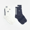 Adidas Originals Trefoil Premium Crew Socks 2 Pairs, Off White Indigo, Detail Shot 1
