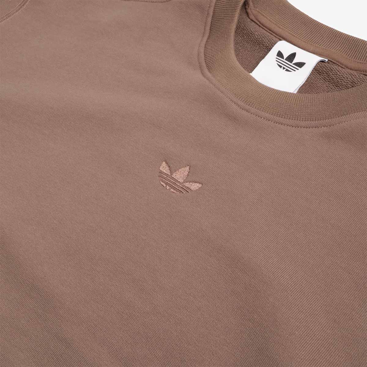 main Adidas Originals Premium Essentials Crew Sweatshirt, Earth Strata, Detail Shot 3