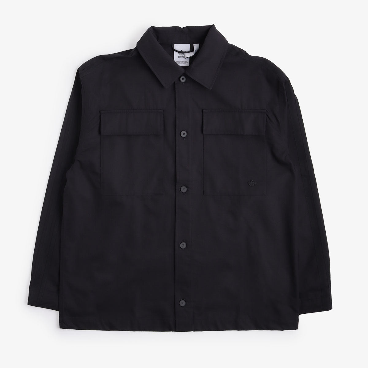 Adidas Originals Premium Essentials+ Overshirt, Black, Detail Shot 1