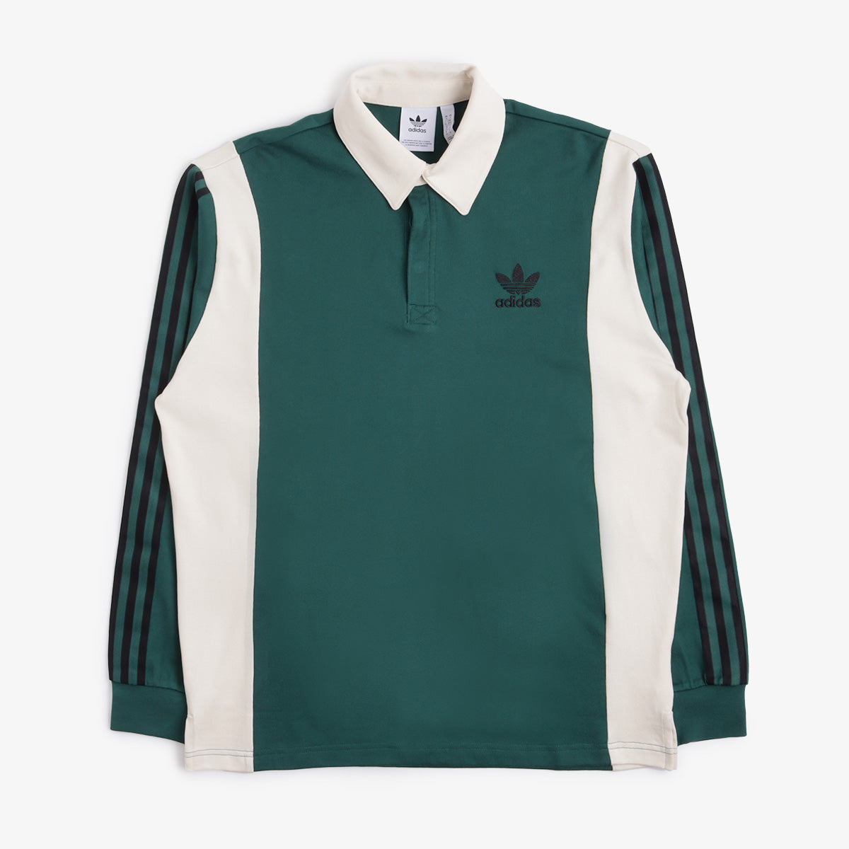 Adidas Originals Rugby Shirt, Collegiate Green, Detail Shot 1