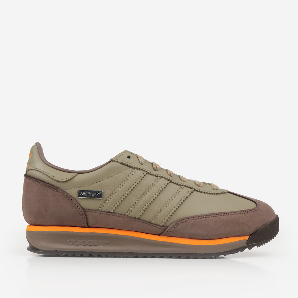 Adidas Originals SL 72 RS Shoes, Orbit Green Cargo Brown Bright Orange, Detail Shot 1
