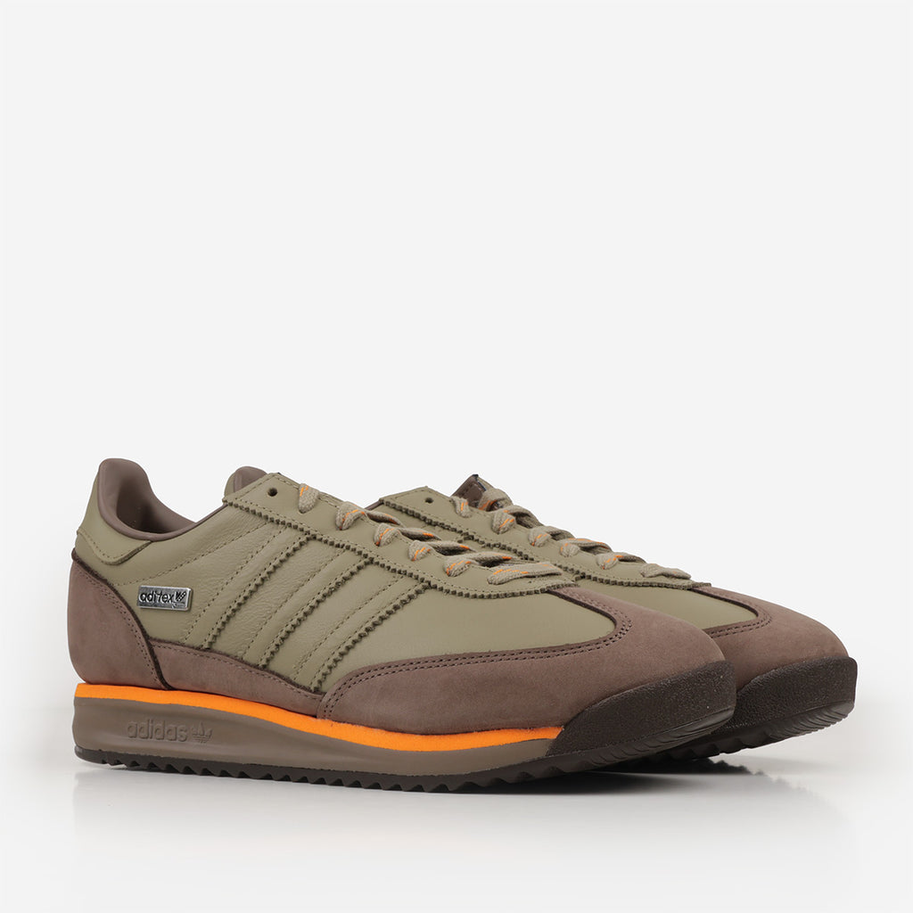 Adidas Originals SL 72 RS Shoes, Orbit Green Cargo Brown Bright Orange, Detail Shot 3