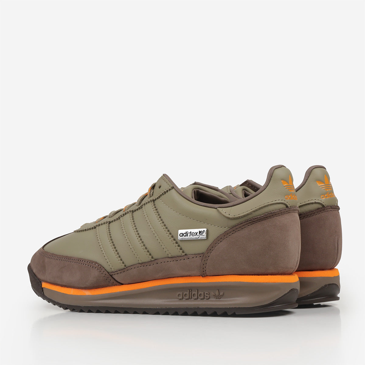 Adidas Originals SL 72 RS Shoes, Orbit Green Cargo Brown Bright Orange, Detail Shot 4