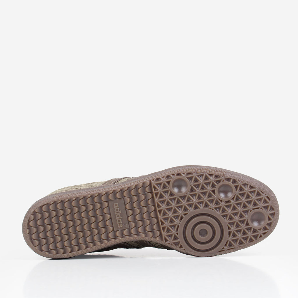 Adidas Originals Samba OG Shoes, Orbit Green Cargo Brown Gum 5, Detail Shot 4
