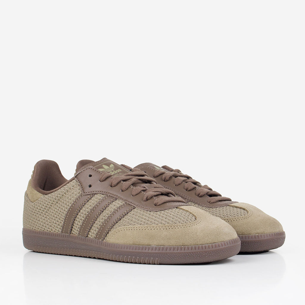 Adidas Originals Samba OG Shoes, Orbit Green Cargo Brown Gum 5, Detail Shot 2