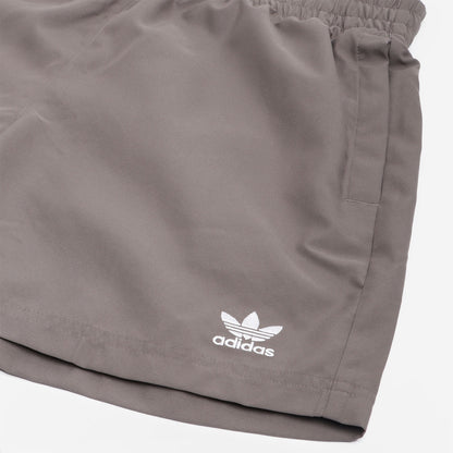 Adidas Originals Adicolour Essentials Solid Swim Shorts, Charcoal White, Detail Shot 2