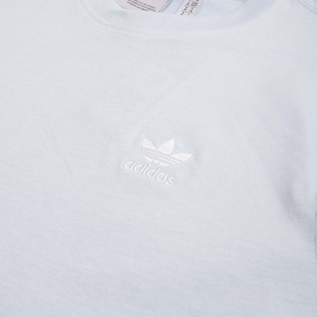 Adidas Originals Trefoil Essentials T-Shirt, Crystal Sky, Detail Shot 2