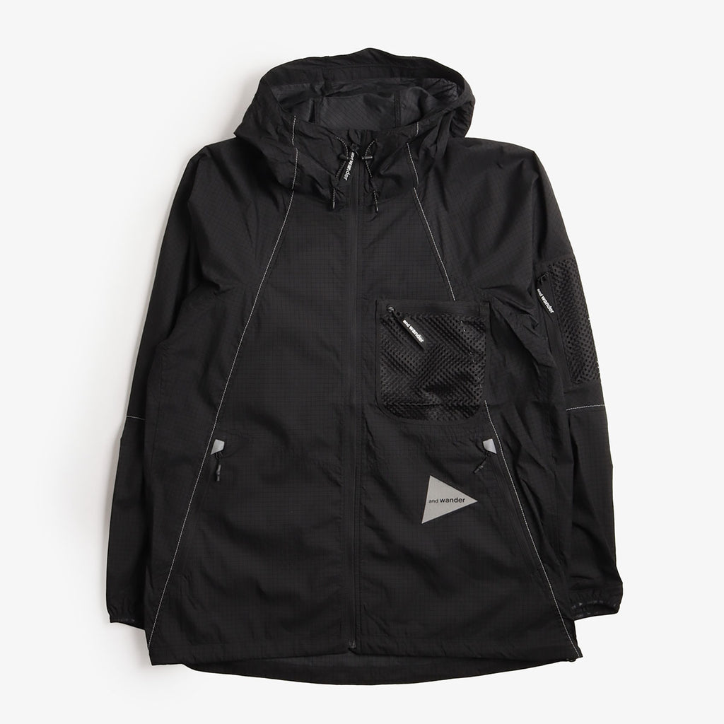 And Wander Breath Rip Hoodie, Black, Detail Shot 1