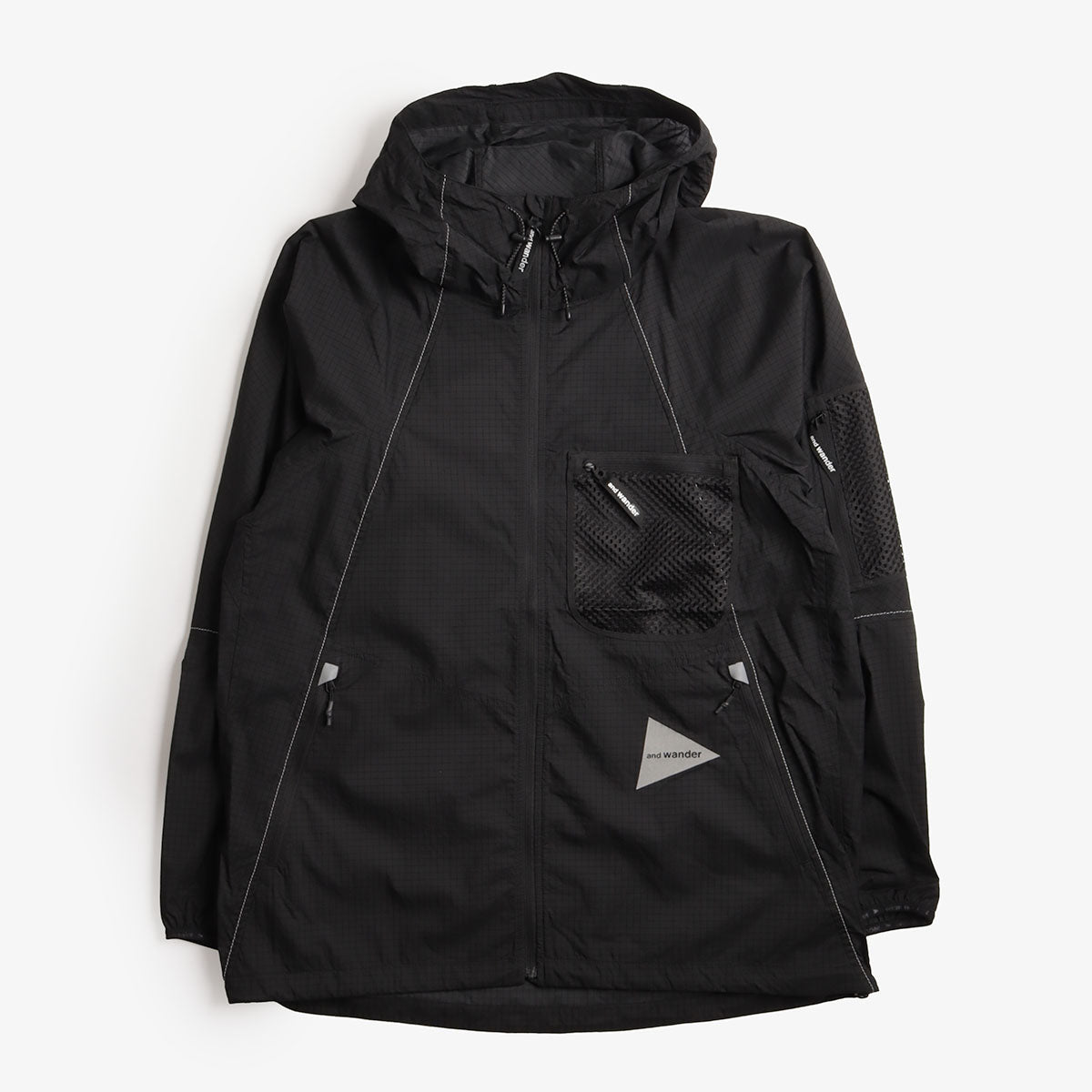 And Wander Breath Rip Hoodie, Black, Detail Shot 1