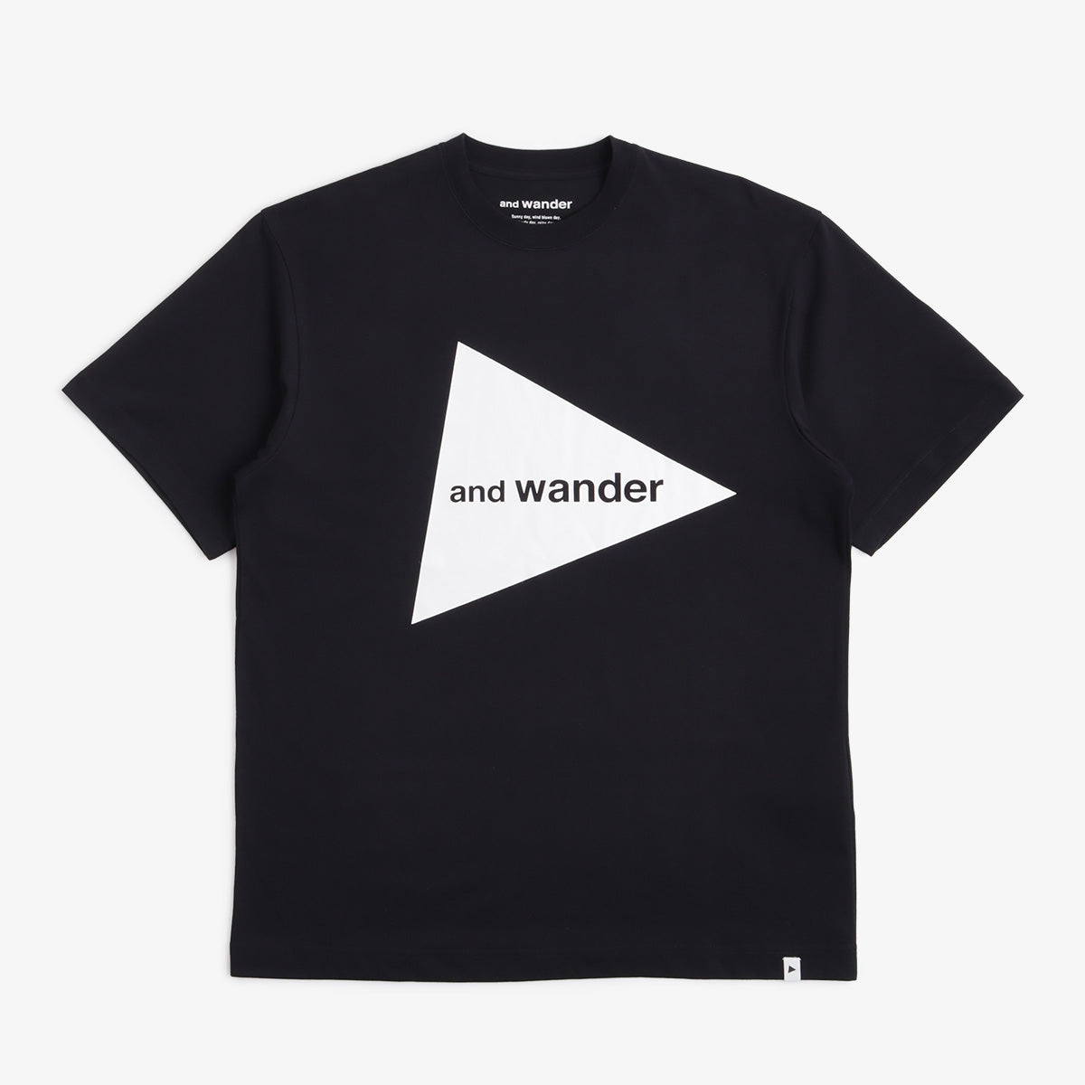 And Wander Big Logo T-Shirt, Black, Detail Shot 1