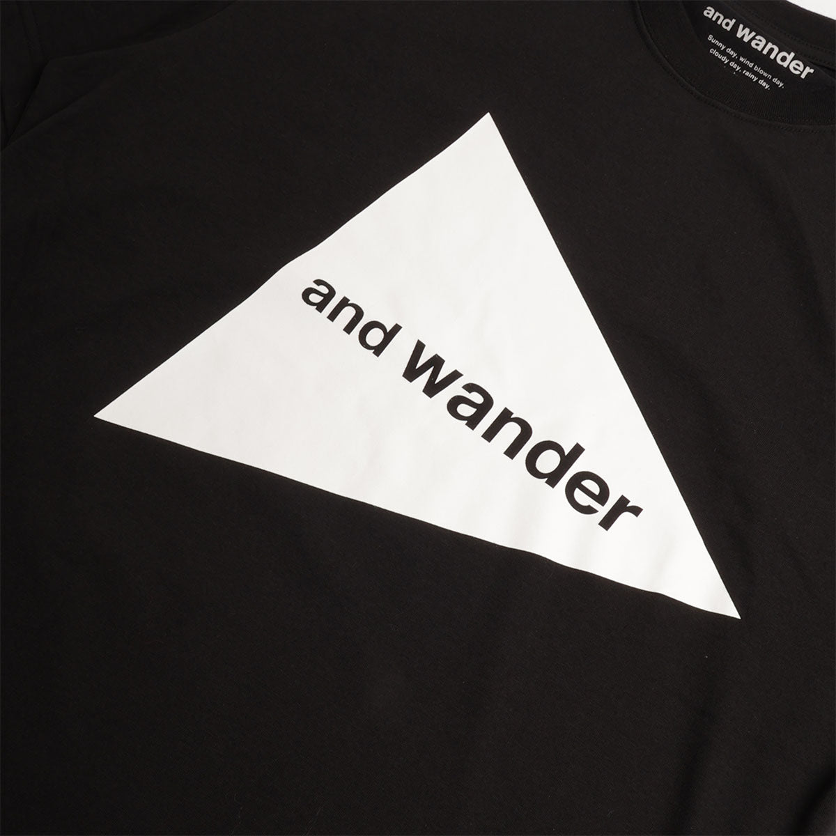 And Wander Logo T-Shirt, Black, Detail Shot 2