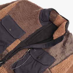 thumbnail And Wander Mix Boa Jacket, Brown, Detail Shot 4