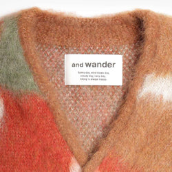 thumbnail And Wander Shaggy Knit Mix Colour Cardigan, Brown Mix, Detail Shot 4