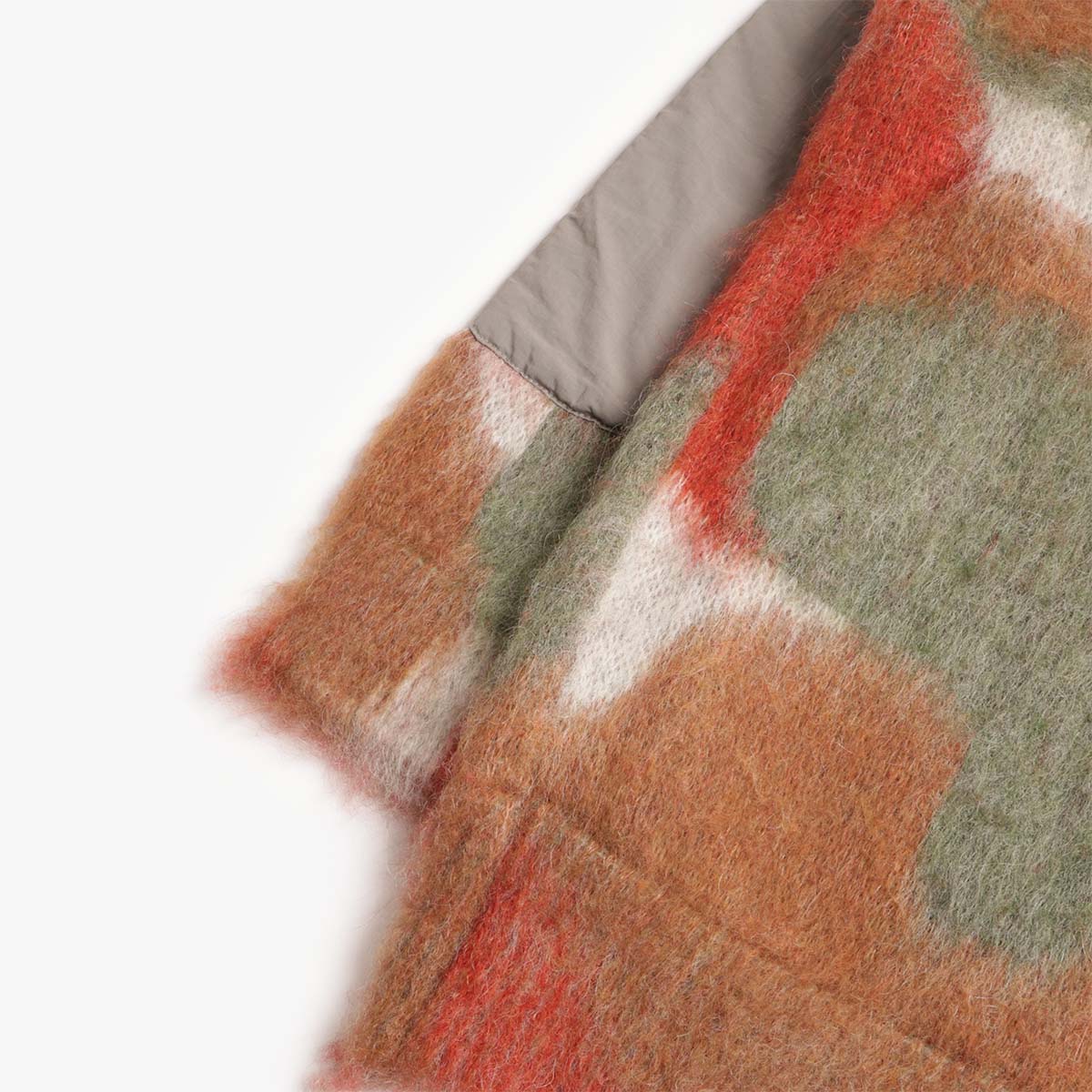 main And Wander Shaggy Knit Mix Colour Cardigan, Brown Mix, Detail Shot 7