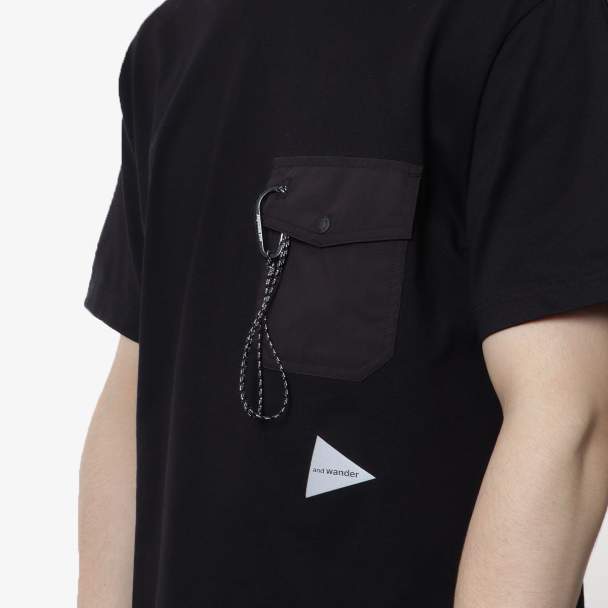 And Wander Pocket T-Shirt, Black, Detail Shot 2