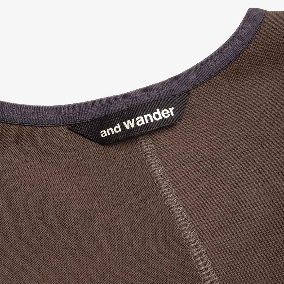 And Wander Sweat Cardigan, Khaki, Detail Shot 6