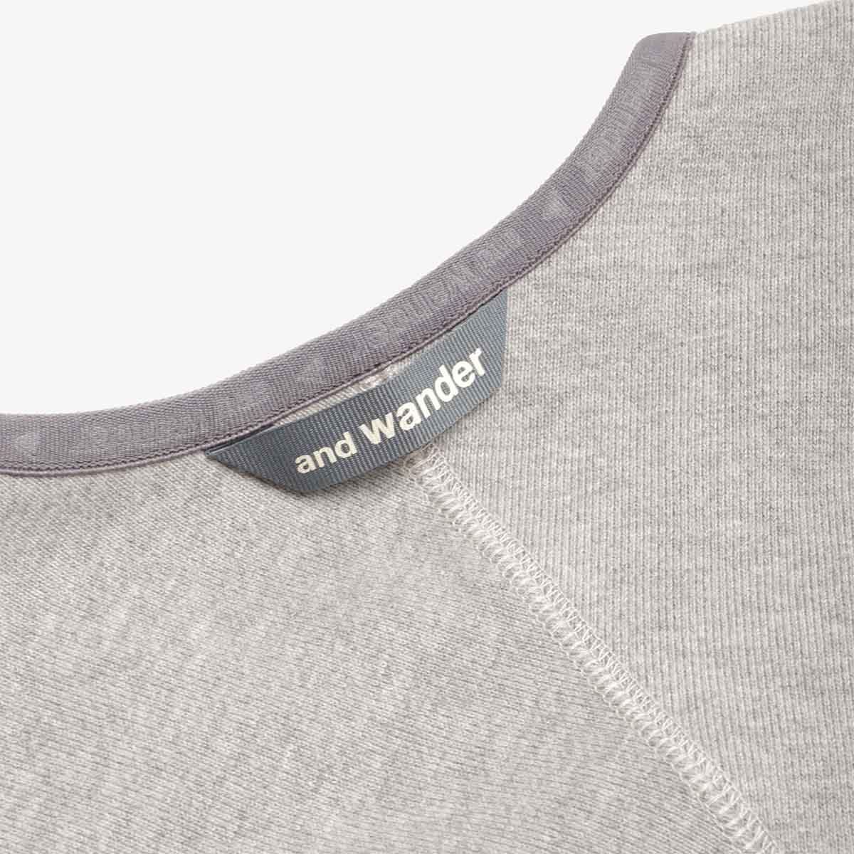And Wander Sweat Cardigan, Grey, Detail Shot 6
