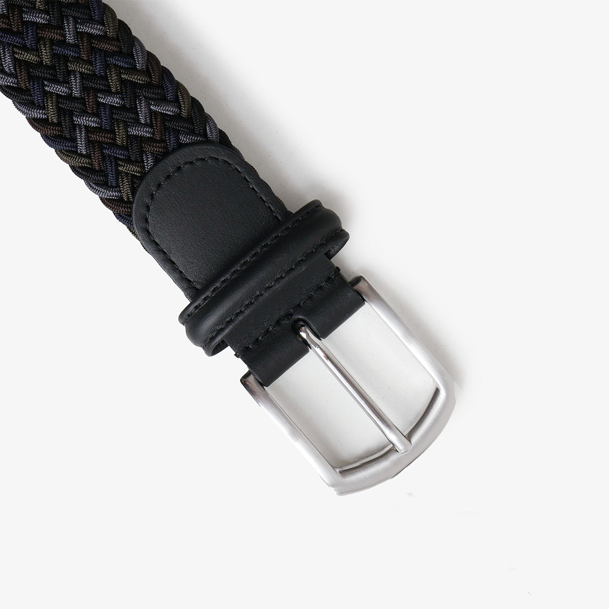 main Anderson's Classic Multi Colour Elastic Woven Belt, Black, Detail Shot 2