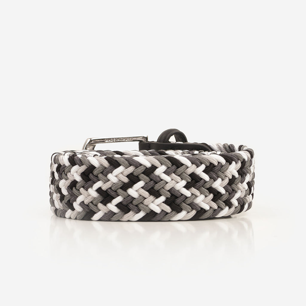 Anderson's Classic Multi Colour Elastic Woven Belt, Black Grey, Detail Shot 2