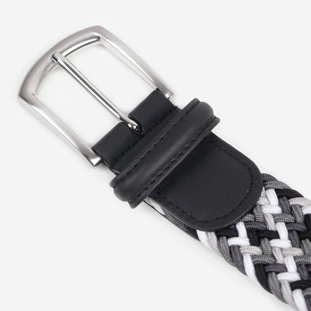 Anderson's Classic Multi Colour Elastic Woven Belt, Black Grey, Detail Shot 4