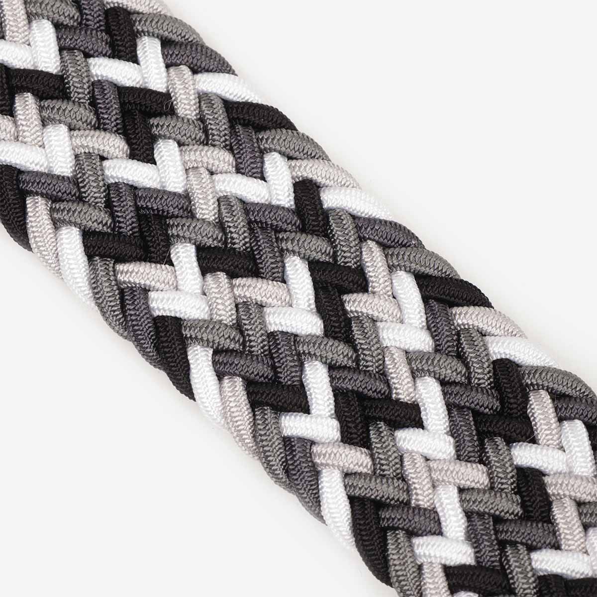 main Anderson's Classic Multi Colour Elastic Woven Belt, Black Grey, Detail Shot 5