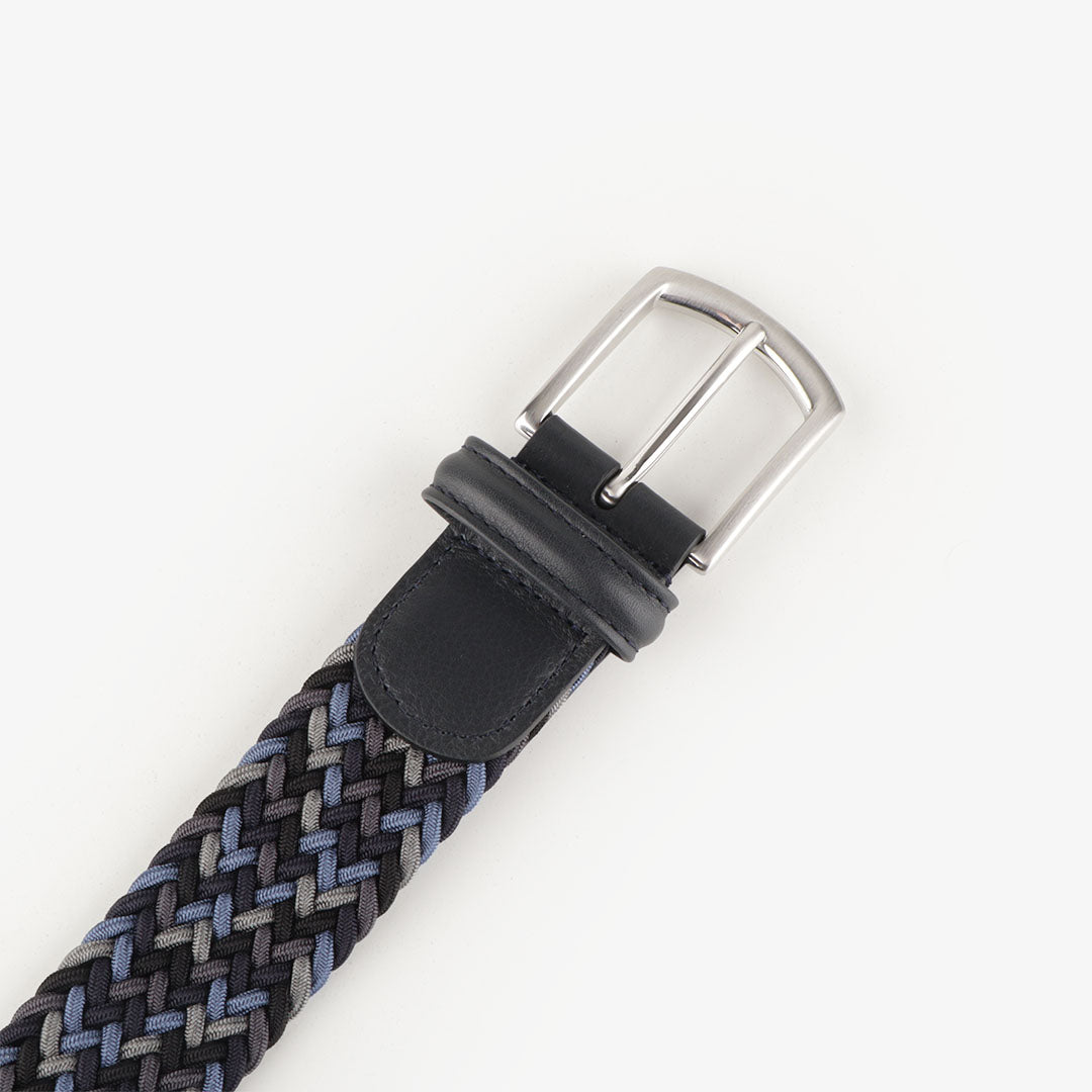 Anderson's Classic Woven Belt, Navy Grey, Detail Shot 2