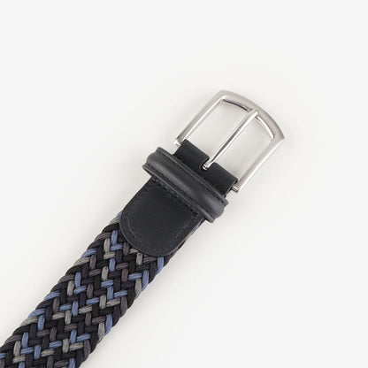 Anderson's Classic Woven Belt, Navy Grey, Detail Shot 2