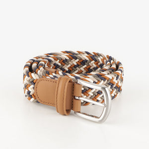 Anderson's Classic Multi Colour Elastic Woven Belt - Brown