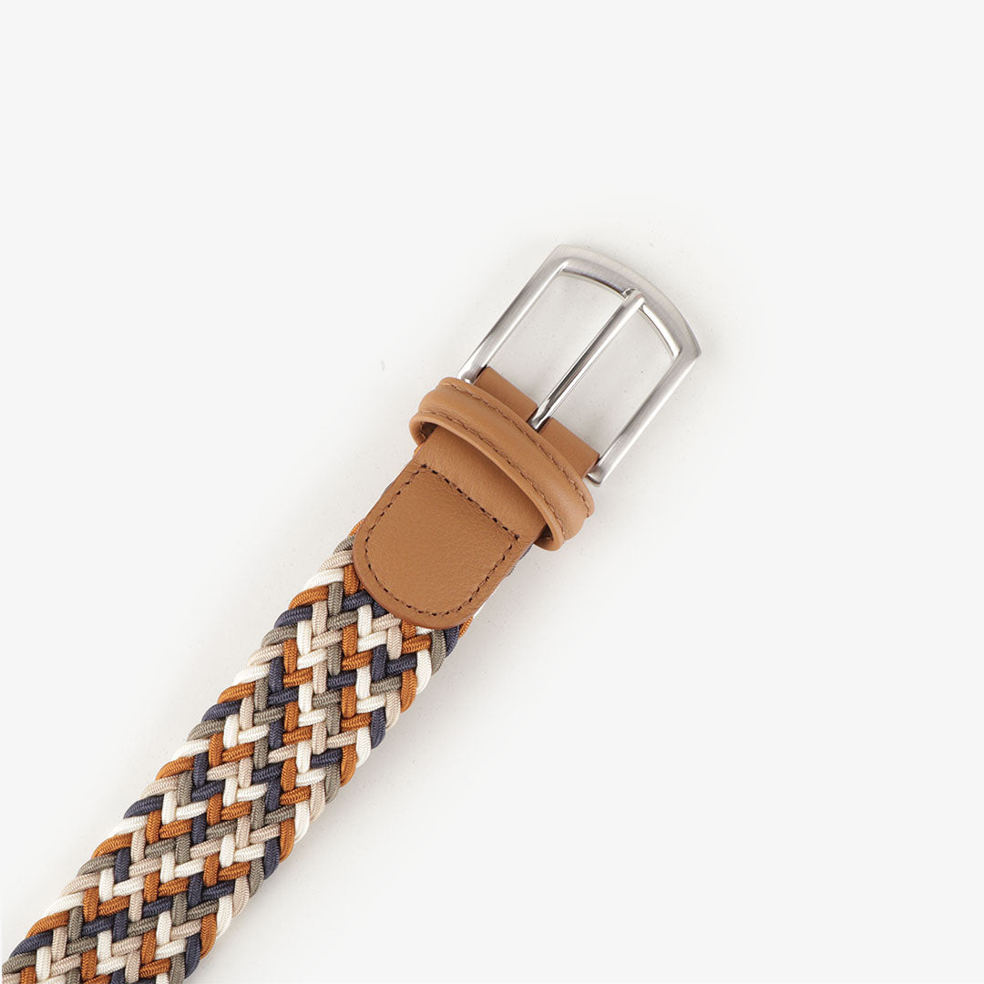 Anderson's Classic Woven Belt, Navy Orange, Detail Shot 2