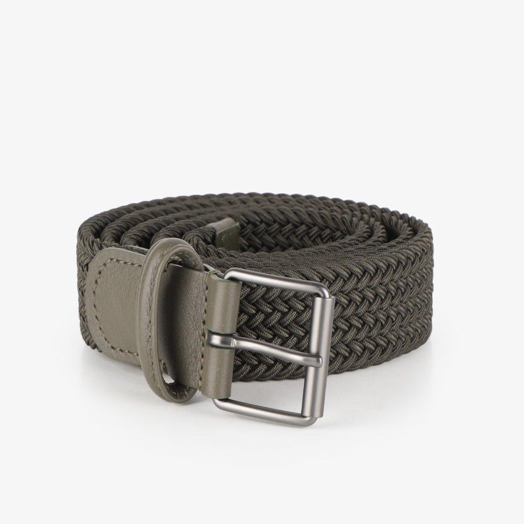 Anderson's Narrow Elastic Woven Belt, Military Green, Detail Shot 1