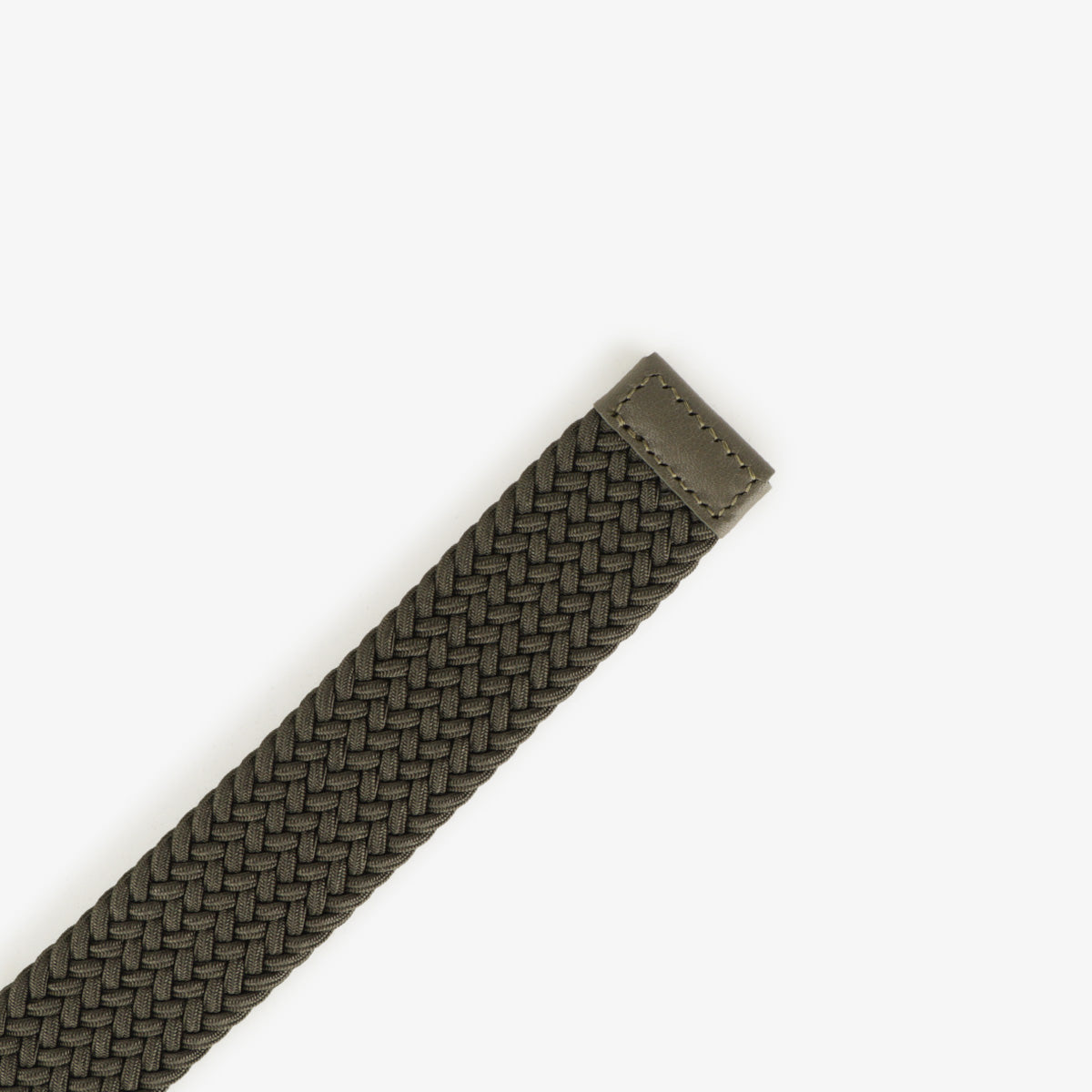 Anderson's Narrow Elastic Woven Belt, Military Green, Detail Shot 3