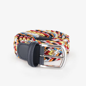 Anderson's Classic Multi Colour Elastic Woven Belt - Navy