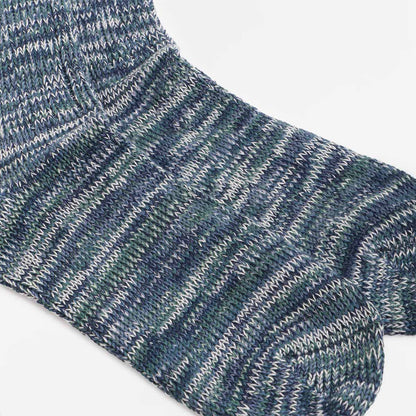 Anonymous Ism 5 Color Mix Crew Socks, Navy, Detail Shot 3