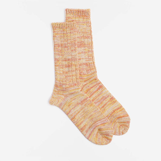 Anonymous Ism 5 Colour Mix Crew Socks, Yellow, Detail Shot 1