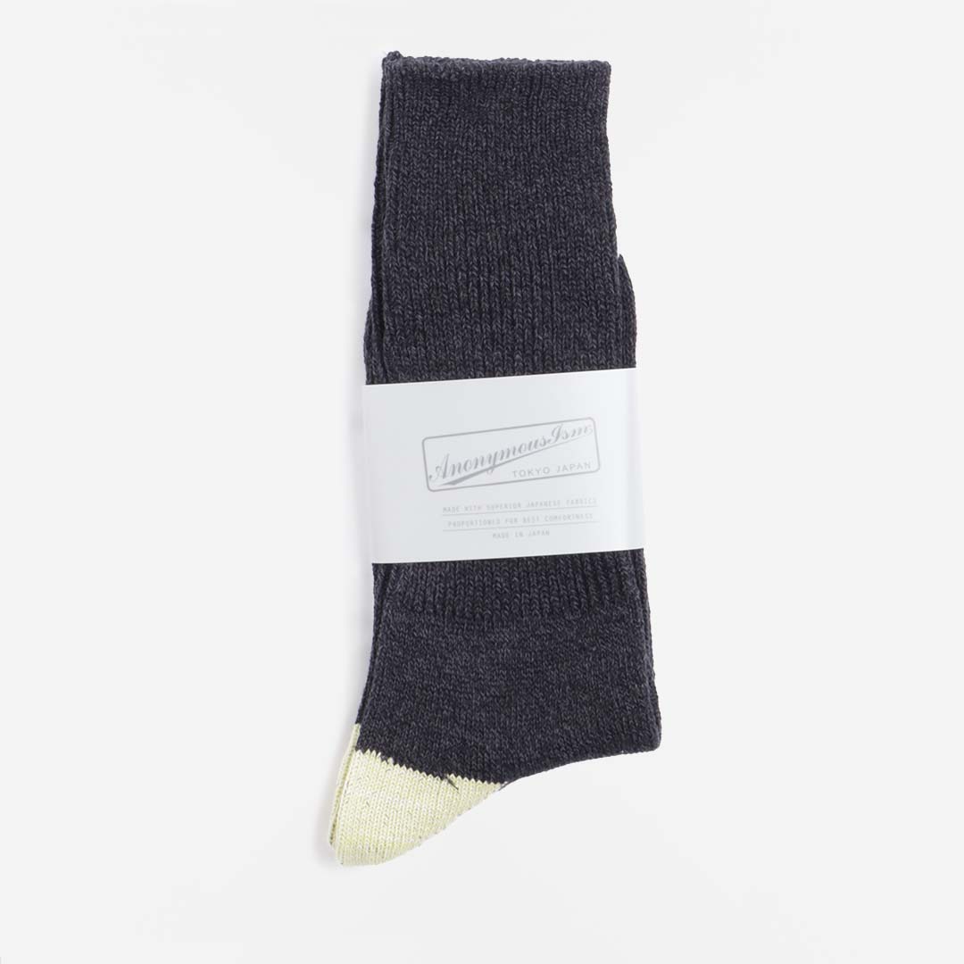 Anonymous Ism MOC 2 Point Crew Socks, Charcoal, Detail Shot 2