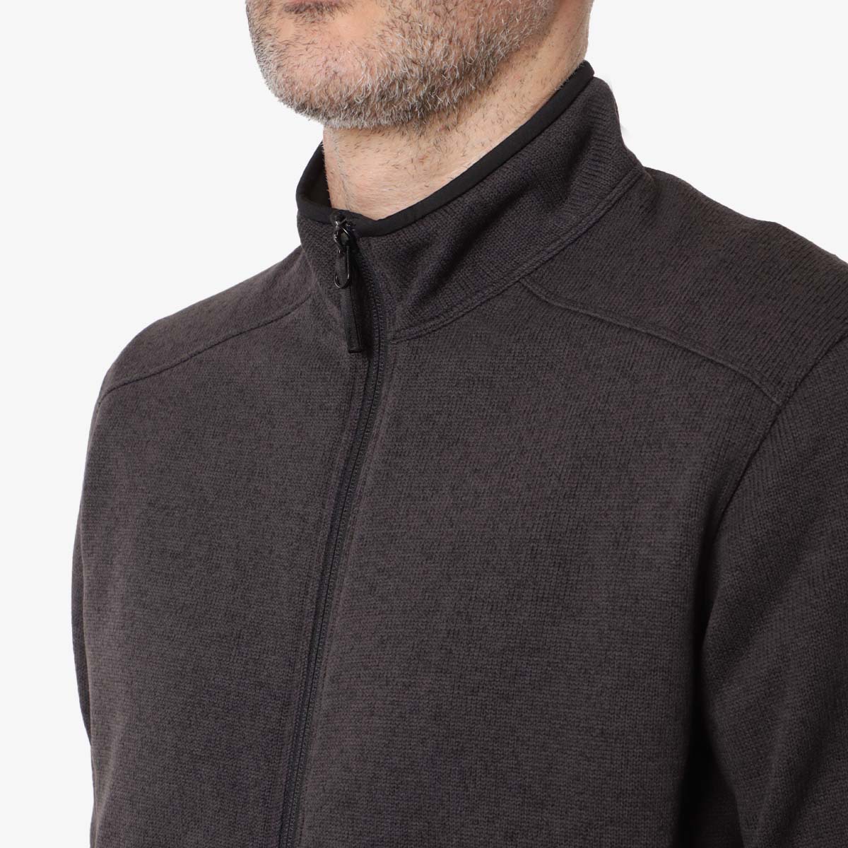 Arc'teryx Covert Cardigan, Black Heather II, Detail Shot 2