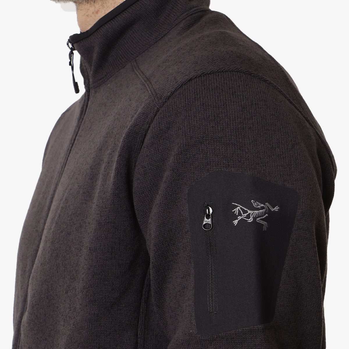 Arc'teryx Covert Cardigan, Black Heather II, Detail Shot 5