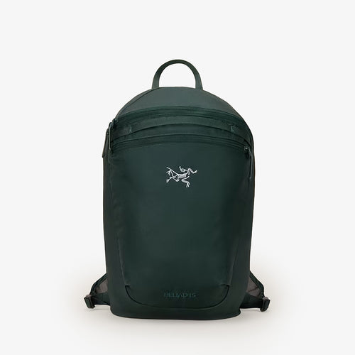 Arc'teryx Heliad 15 Backpack in Dark Jade, front view