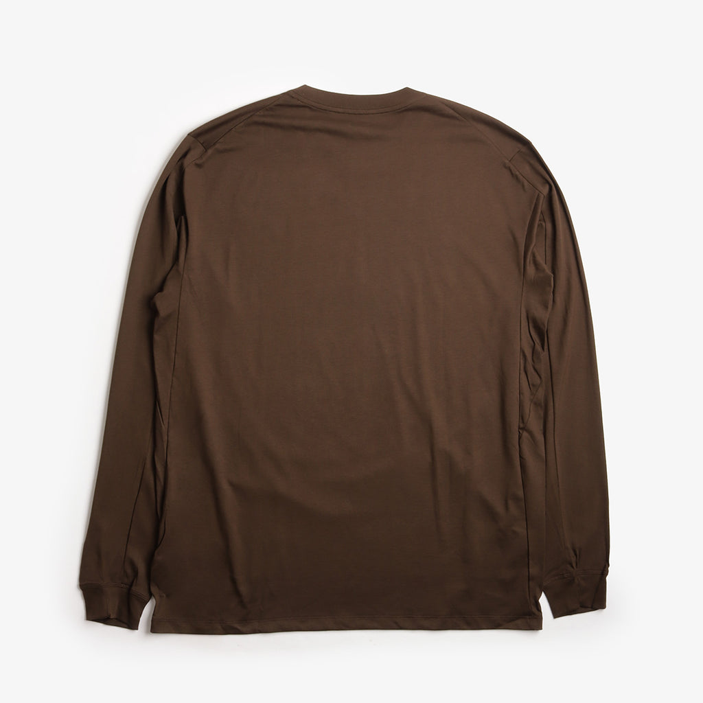 Arc'teryx Kragg SL Cotton Long Sleeve T-Shirt, Carob, Detail Shot 2